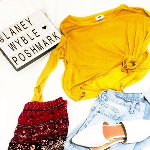 Mustard Old Navy High Low Oversized Dolman Sleeves